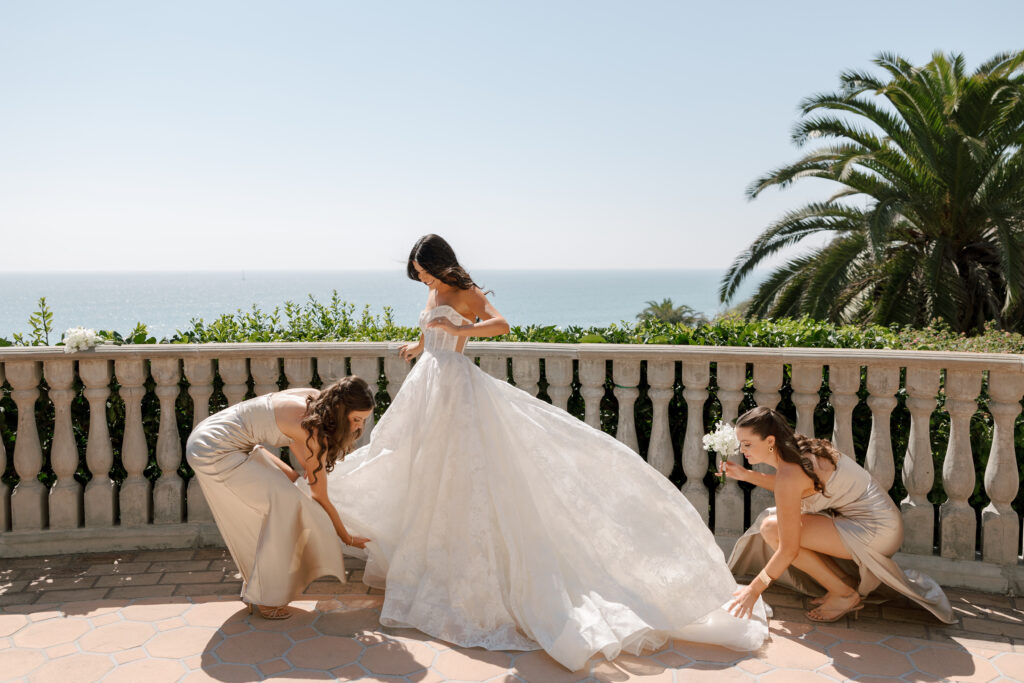 Bride Getting Ready for Bel Air Bay Club Wedding