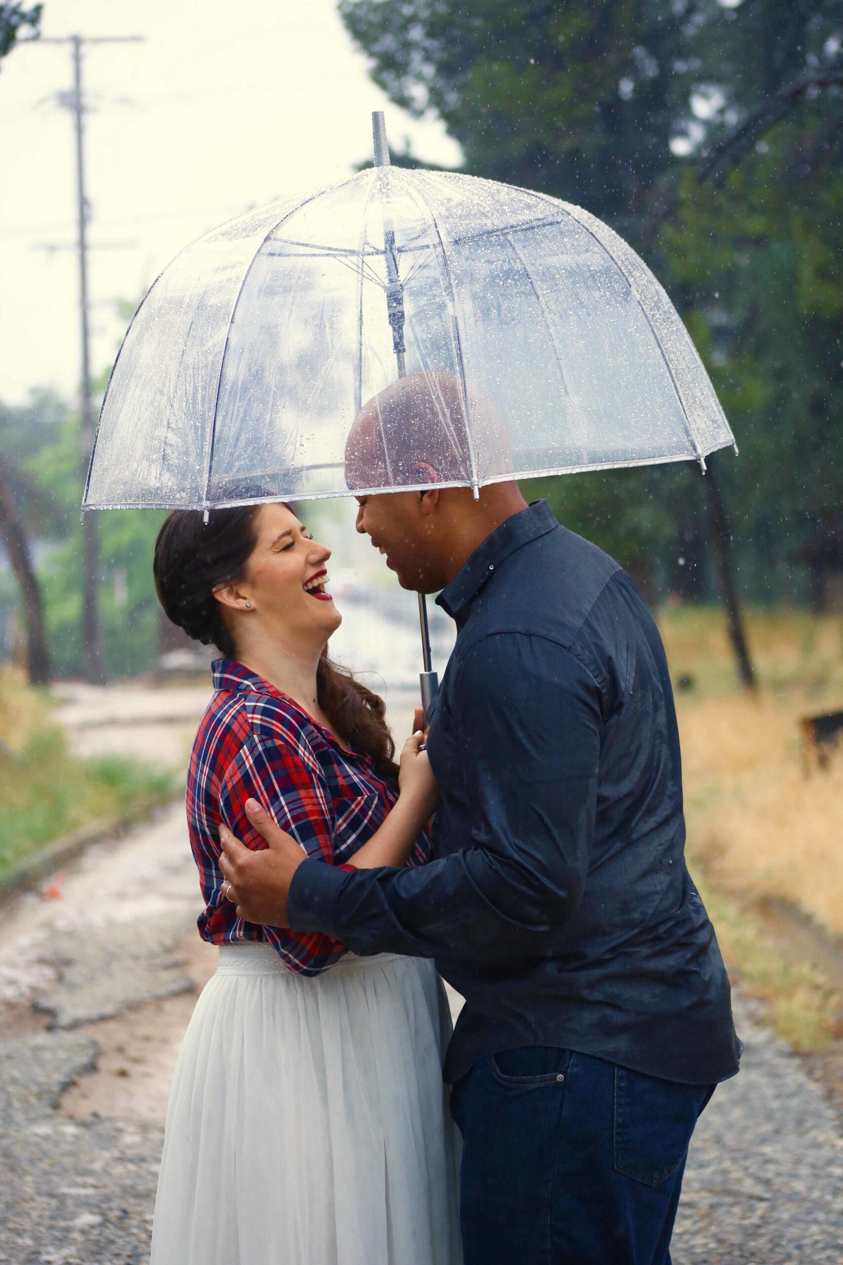 Pasadena Engagement Shoot | LA Wedding Videographers | The Siren & Co | Rainy Engagement Photos Pasadena | Umbrella Engagement Shoot in Rain