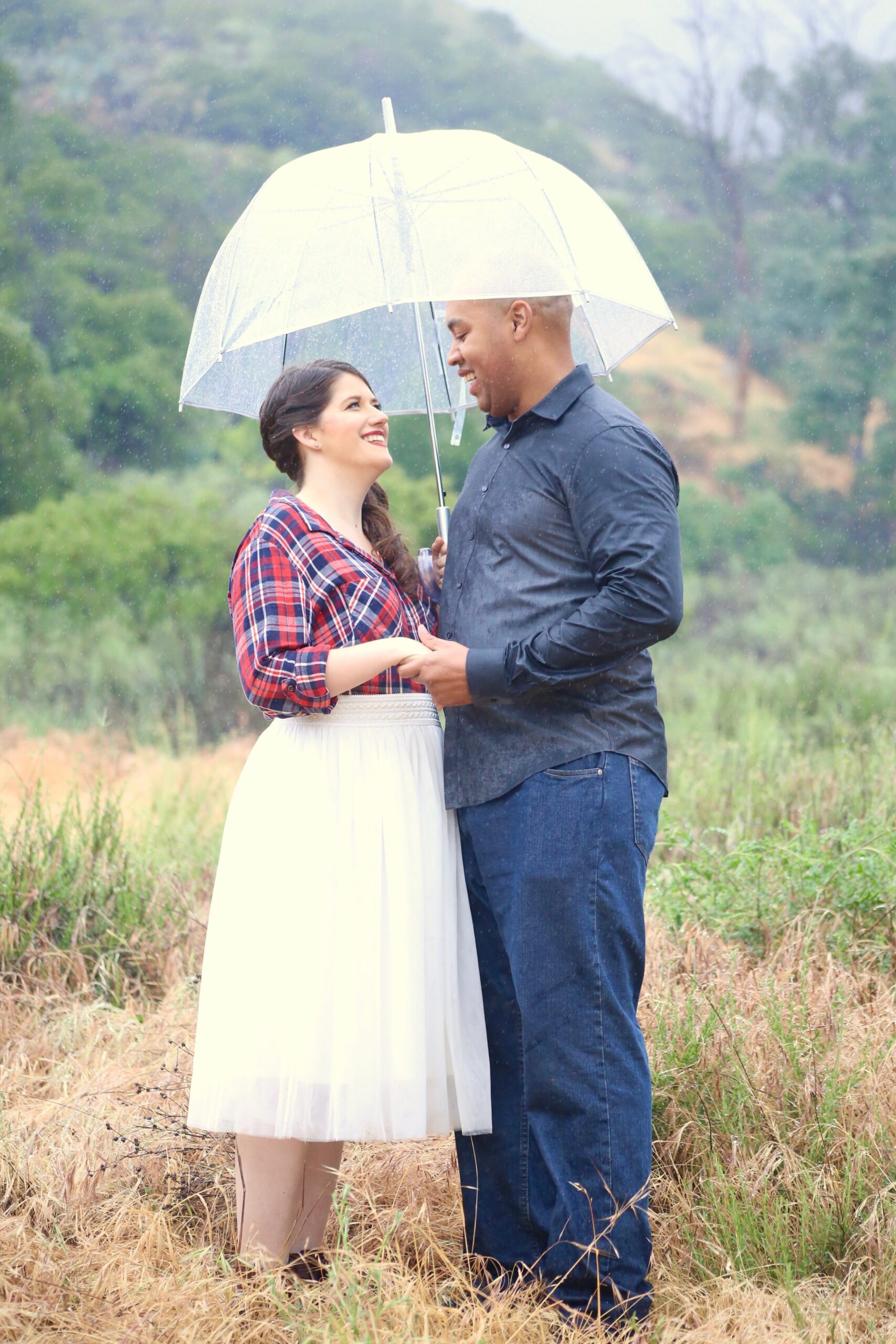Pasadena Engagement Shoot | LA Wedding Videographers | The Siren & Co | Rainy Engagement Photos Pasadena | Umbrella Engagement Shoot in Rain